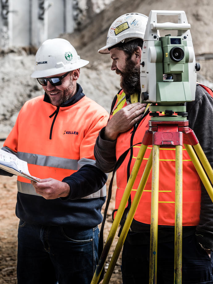 Keller employees learning on site